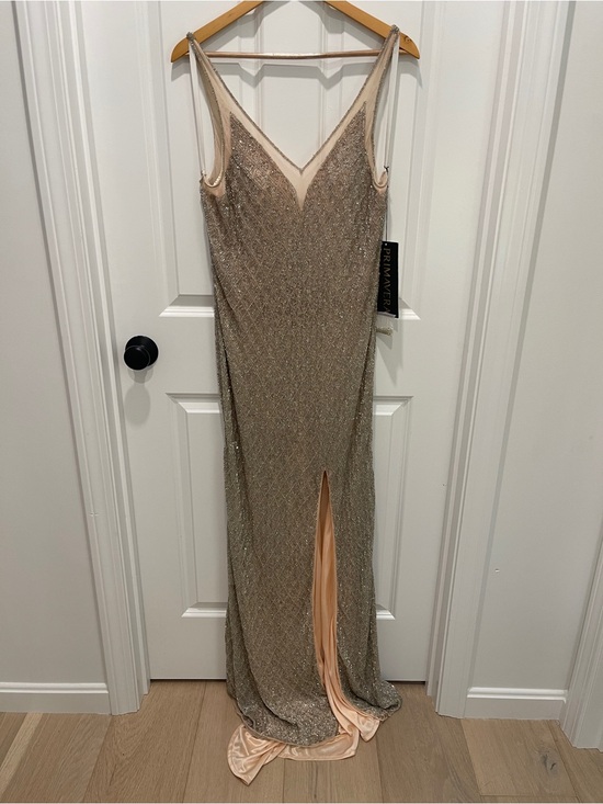 Primavera Couture Dresses & Skirts - NWT Primavera Couture Champagne Sequin Maxi Gown